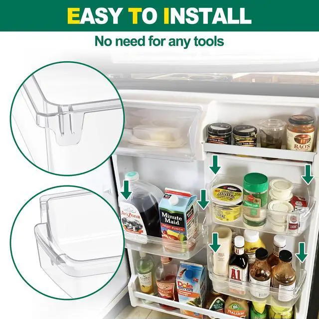 Alt view image 7 of 7 - (2 PACK) UPGRADED W10803530 Door Shelf Replacement, Compatible with Whirlpool, Maytag Refrigerator Door Bin 5GT311FFEW00 WRT311FZDB00 WRT311FZDB01 WRT311FZDM00, Replace W10582649, PS11703474 Door Bin
