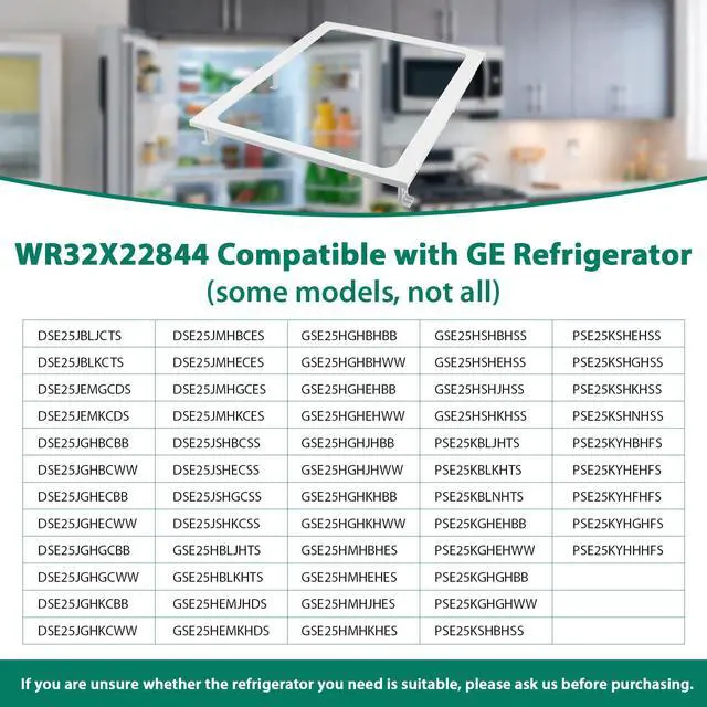 Alt view image 4 of 7 - WR32X22844 Refrigerator Freezer Glass Shelf Compatible With GE GSE25HMHEHES, GSE25HSHBHSS, GSE25HMHJHES, GSE25HSHEHSS, GSE25HSHJHSS, GSE25HMHKHES Refrigerator etc. Part Number: AP5980305, PD00026844
