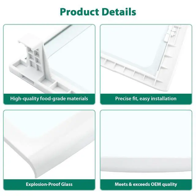 Alt view image 5 of 7 - WR32X22844 Refrigerator Freezer Glass Shelf Compatible With GE GSE25HMHEHES, GSE25HSHBHSS, GSE25HMHJHES, GSE25HSHEHSS, GSE25HSHJHSS, GSE25HMHKHES Refrigerator etc. Part Number: AP5980305, PD00026844