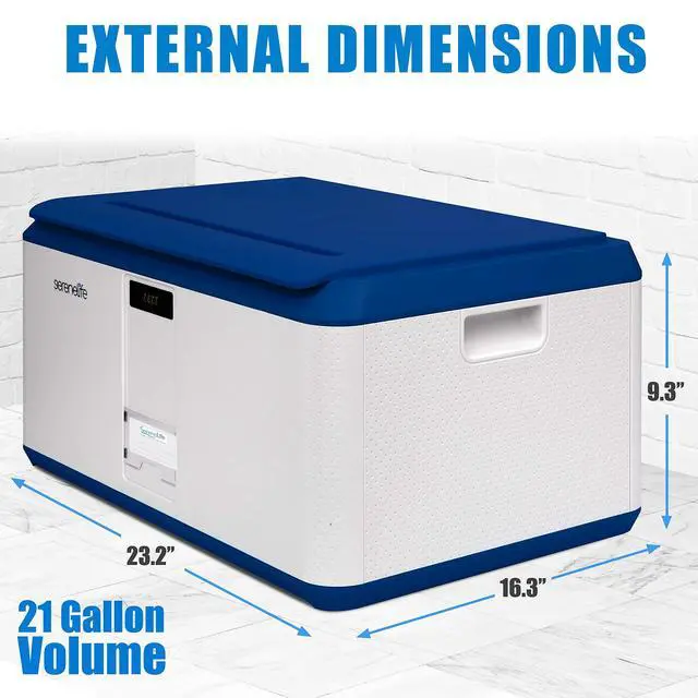 Alt view image 5 of 7 - Lockable Storage Box, 21 Gallon Capacity Storage Trunk with Combination Lock, Locking Container Bin for Organization, Blue