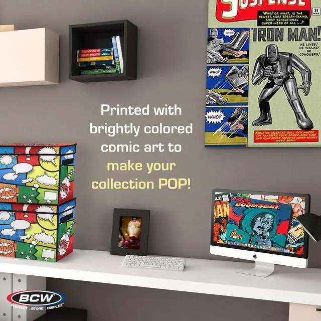 Alt view image 5 of 6 - Comic Foldaway | Collapsible Comic Book Storage Tote for 125-150 Comic Books | Foldable Box for Comic Books (4 Pack, Pow!)