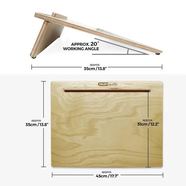 Alt view image 5 of 6 - Ergonomic A3 Writing Slope with GRIP MAT for Better Writing Posture & Comfort Easywriter. Lacquered Wood with 20° Angle. Suitable for Children & Adults. Space Saving Design