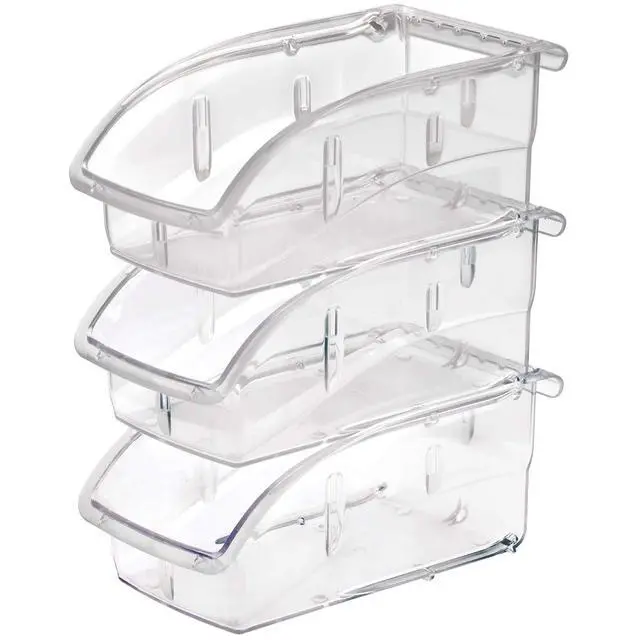 Alt view image 3 of 7 - 305A3 Insight Ultra-Clear Hanging and Stacking Plastic Storage Bin, (7-3/8-Inch x 4-1/8-Inch x 3-1/4-Inch), Clear, (16-Pack)