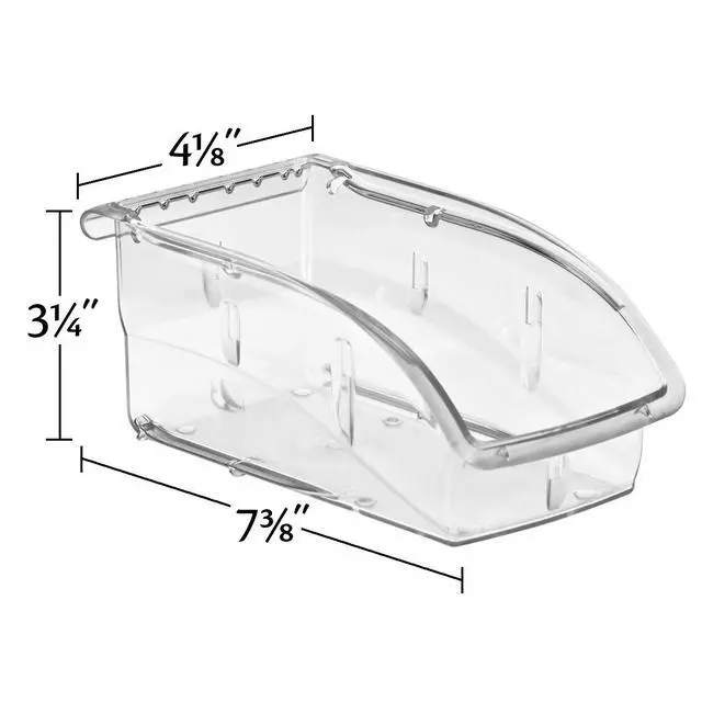 Alt view image 5 of 7 - 305A3 Insight Ultra-Clear Hanging and Stacking Plastic Storage Bin, (7-3/8-Inch x 4-1/8-Inch x 3-1/4-Inch), Clear, (16-Pack)
