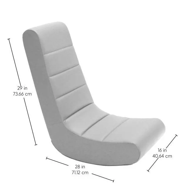 Alt view image 3 of 7 - FDP Youth Soft Floor Rocker, Lightweight Gaming Chair for Kids, Children's Furniture Great for Holiday Gifting and Designed for Playing Video Games, Reading and Watching TV - Sterling