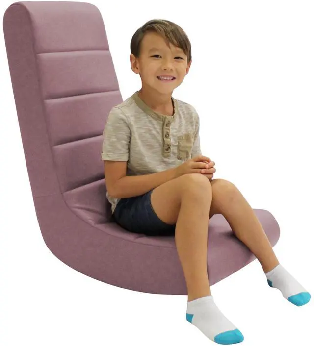 Main image of FDP Youth Soft Floor Rocker, Lightweight Gaming Chair for Kids, Children's Furniture Great for Holiday Gifting and Designed for Playing Video Games, Reading and Watching TV - Mauve