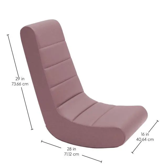 Alt view image 3 of 7 - FDP Youth Soft Floor Rocker, Lightweight Gaming Chair for Kids, Children's Furniture Great for Holiday Gifting and Designed for Playing Video Games, Reading and Watching TV - Mauve