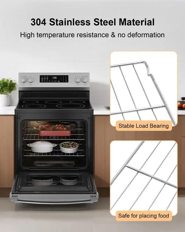 Alt view image 3 of 6 - 2 Pack WB48T10011 Oven Rack Fit for Range GE KenMore Oven, 24" x 17.7" Range Oven Stove Wire Rack Replace 261083 AP2031155 EAP249581 PS249581 1550790 AH249581