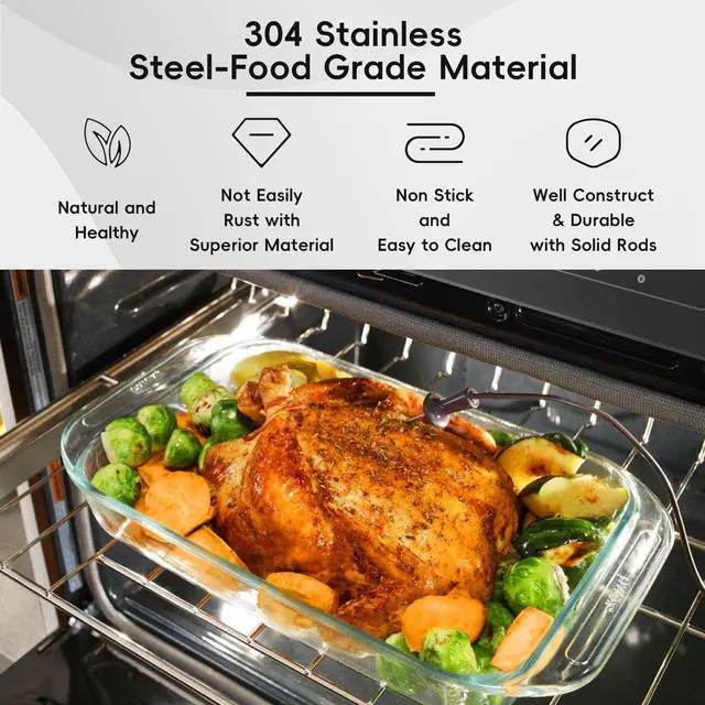 Alt view image 5 of 7 - 2 Pcs WPW10179152 W10179152 Range Oven Rack Replacement for Whirlpool | WPW10179152 Oven Rack Replaces WP4455488. 304 Stainless Steel WPW10179152 Compatible with Whirlpool Oven Accessories