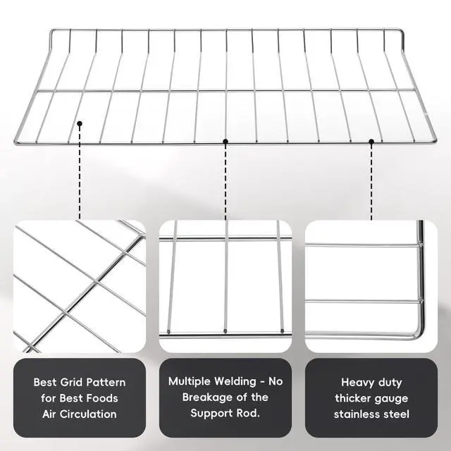Alt view image 3 of 7 - 2 Pcs WPW10179152 W10179152 Range Oven Rack Replacement for Whirlpool | WPW10179152 Oven Rack Replaces WP4455488. 304 Stainless Steel WPW10179152 Compatible with Whirlpool Oven Accessories