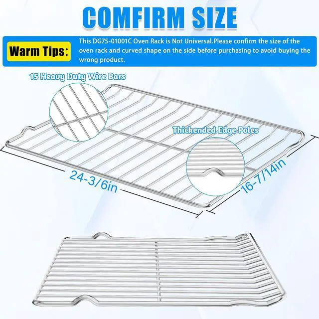 Alt view image 2 of 7 - DG75-01001C Oven Rack Replacement For Samsung Range/Stove/Oven Racks | DG75-01001C Gas Stove Rack Shelf,Stainless Steel DG75-01001D Oven Rack For Samsung Stove Parts NE63A6511SS NX60A6511SS