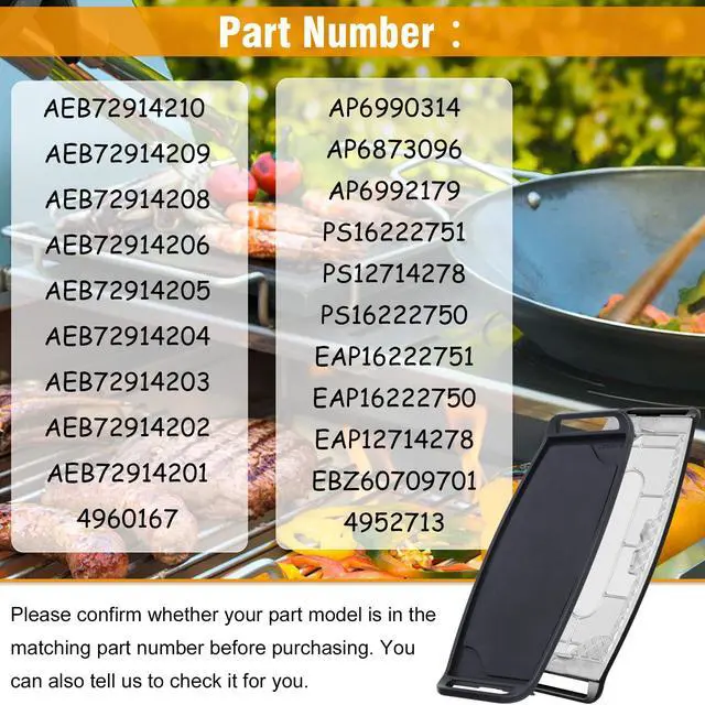 Alt view image 3 of 7 - AEB72914208, AEB72914211 Gas Stove Griddle plate Compatible with Stove, Range, Cooktop, Oven, etc. Replaces Griddle Plate for Gas Range, AEB72914210, AEB72914205, AEB72914206, AEB72914204
