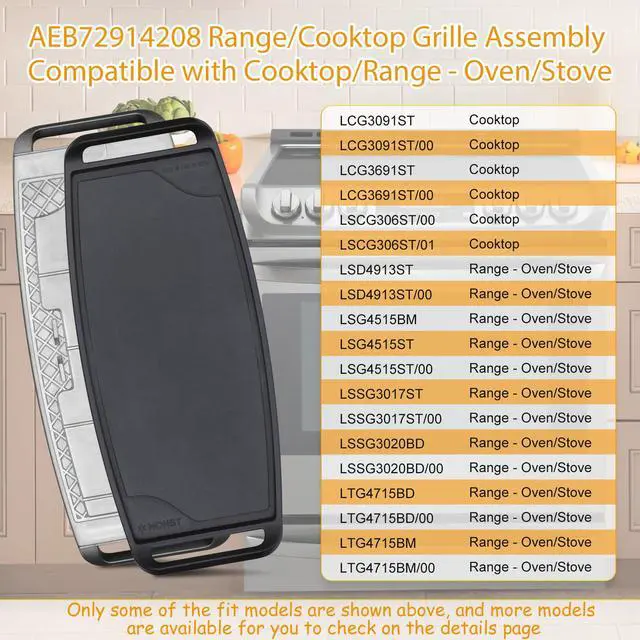 Alt view image 4 of 7 - AEB72914208, AEB72914211 Gas Stove Griddle plate Compatible with Stove, Range, Cooktop, Oven, etc. Replaces Griddle Plate for Gas Range, AEB72914210, AEB72914205, AEB72914206, AEB72914204