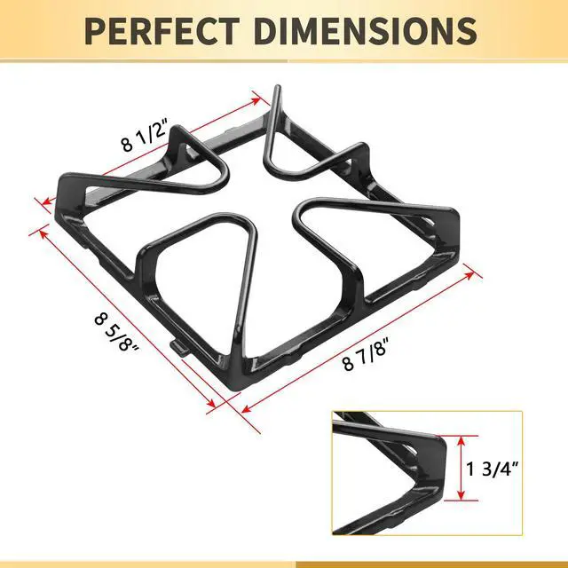 Alt view image 2 of 7 - WB31K10034 Grate Replacement Parts for GE Burner Grate Stove Parts | Gas Stove Grates Replacement for GE Burner, General Electric Gas Range Parts Stove Surface Top Grate Cast Iron Rack, 4 Pack