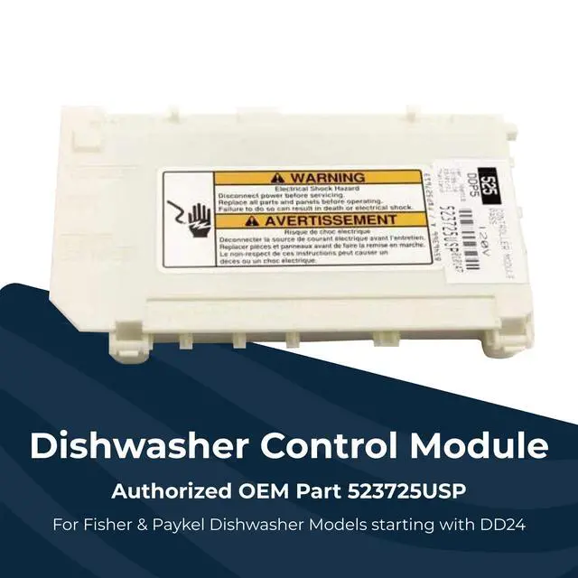 Alt view image 2 of 5 - Control Module 523725USP for Dishdrawer Dishwasher Models Starting with DD24 - OEM Dishwasher Control Module Replacement Part