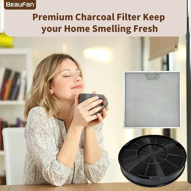 Alt view image 5 of 6 - 2 Pack WB02X24872 Range Vent Hood Grease Filter & 2 Pack JXCF72 WB02X24842 Charcoal Filter Compatible with GE Range Hoods JVW5301EJ1ES, JVW5301SJ1SS, JVW5301BJ1TS, JVW5301FJ1DS, JVW5301EJ2ES
