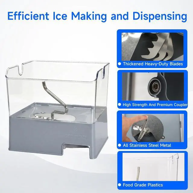 Alt view image 3 of 7 - W11129522 Refrigerator Ice Bin Compatible with KitchenAid Ice Bucket Replacement, W10564750 Ice Bucket Assembly for KitchenAid Whirlpool Removable Ice Bin