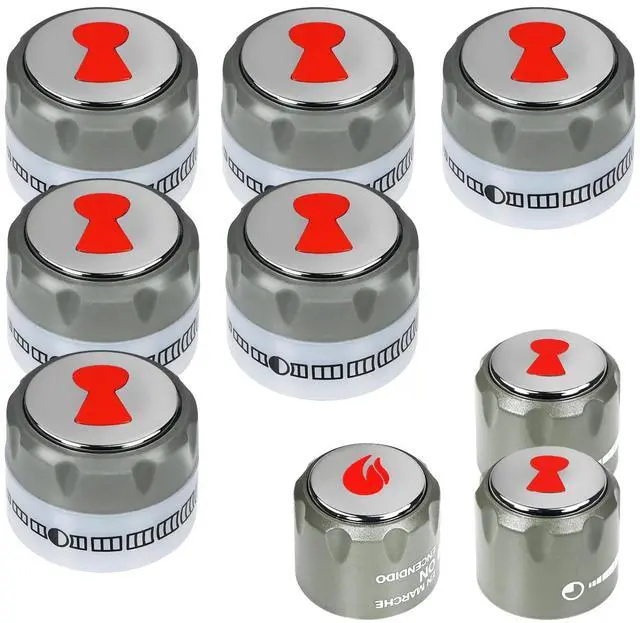 Main image of 67692 Control Knob Kit 9 Pack, Compatible with Weber Summit 660/670 Knobs | Includes 6 Main Burner Ignition Control Knobs, 1 IR Knob, 1 Smoke and 1 Grill Burner Control Knob