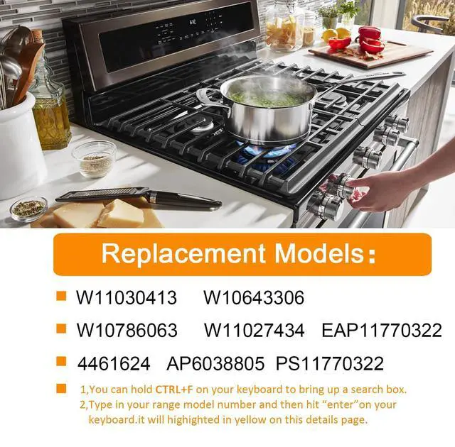 Alt view image 4 of 7 - (5 Packs) W11030413 for Whirlpool KitchenAid Gas Stove knobs Replacements, W11030413 Control knob Replace W10643306 W10786063 W11027434 4461624 AP6038805 PS11770322 EAP11770322 knob