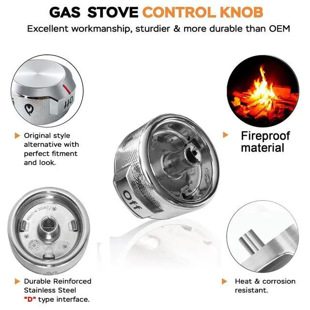 Alt view image 7 of 7 - (5 Packs) W11030413 for Whirlpool KitchenAid Gas Stove knobs Replacements, W11030413 Control knob Replace W10643306 W10786063 W11027434 4461624 AP6038805 PS11770322 EAP11770322 knob