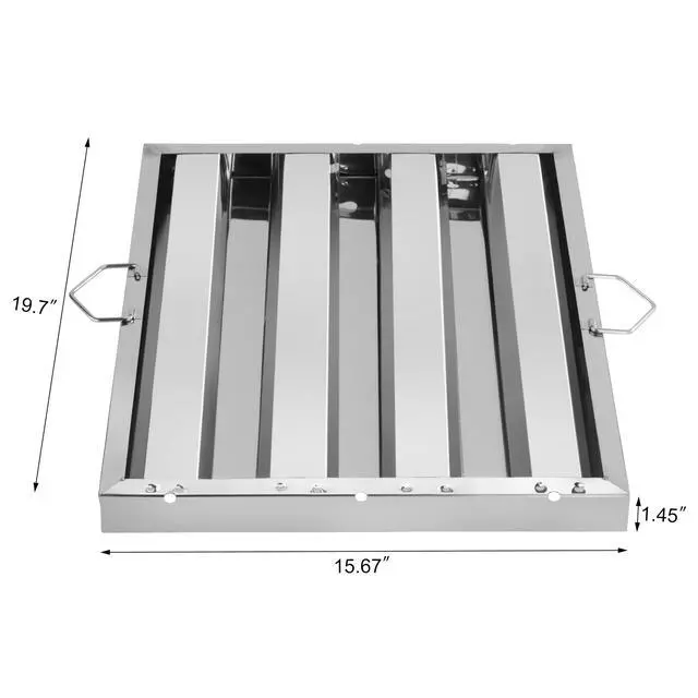 Alt view image 2 of 7 - 54323 Stainless Steel Hood Filter, 16" W x 20" H, Set of 6