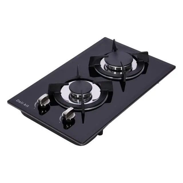 Alt view image 5 of 7 - 12 Inch Gas Cooktop Dual Fuel Sealed 2 Burners Tempered Glass Stovetop Drop-in Hob Black DK123-A01S