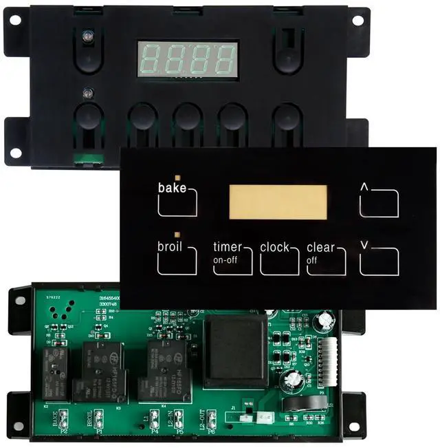 Main image of 316455420 Oven Range Stove Clock Control Board 7 Button Control Board Clock Replacement(Include Overlay)