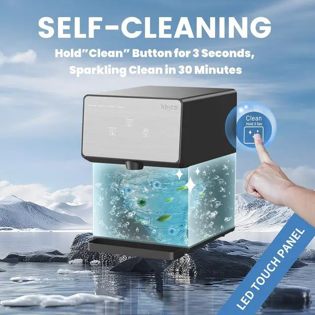 Alt view image 5 of 7 - Countertop Nugget Ice Maker with Chewable Soft Ice, 35lbs/24Hrs | High Capacity,Self-Cleaning&Automatic Dispensing,Quiet 45dB Operation for Home/Office/Bar (BPA-Free, LED Touch Panel)