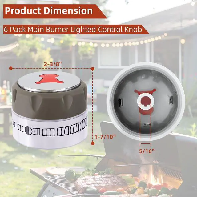 Alt view image 2 of 7 - 67692 Control Knob Kit for Weber Summit 660/670 Gas Grills Knob | 9 Pack Weber Grill Knobs Replacement with 6 Main Burner Lighted Control Knobs,1 IR Knob,1 Smoke & 1 Grill Burner Control Knob