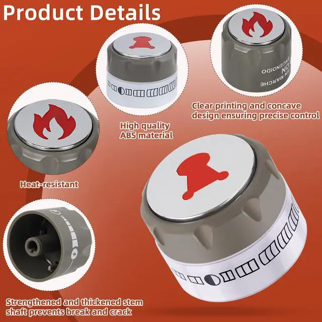Alt view image 6 of 7 - 67692 Control Knob Kit for Weber Summit 660/670 Gas Grills Knob | 9 Pack Weber Grill Knobs Replacement with 6 Main Burner Lighted Control Knobs,1 IR Knob,1 Smoke & 1 Grill Burner Control Knob