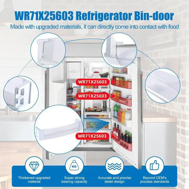 Alt view image 4 of 7 - WR71X25603 Bin-Door Compatible with General Electric Monogram. WR71X25603 Refrigerator Door Bin Replace AP5986500 WR71X10428 4362260 PS11726970 945735 AH651975 EA651975 PS658