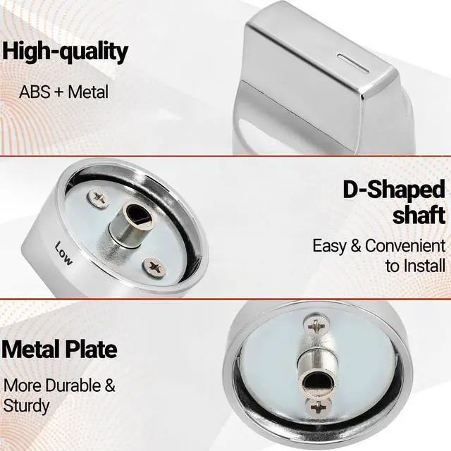 Alt view image 6 of 7 - 5Pcs W11188749 Control Knobs for Whirlpool WGG745S0FS Gas Range | WGG745S0FS02 WGG745S0FS00 WGG745S0FS05 WGG745S0FS10 Stove Knob, W11188749 knob Replacement Part W10850036