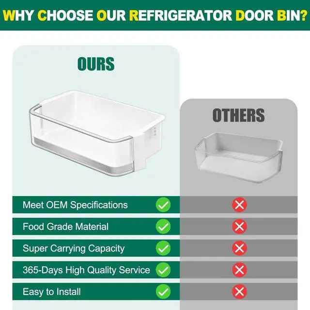 Alt view image 5 of 7 - Upgraded DA97-13805A Refrigerator Door Bin Shelf Replacement, Compatible with Samsung Refrigerator Right Door Shelf Parts RF28HMEDBSR RF24FSEDBSR RF28HMEDBBC AP5798292 PS8762447 Right Door Bin Shelves