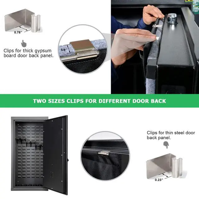 Alt view image 3 of 7 - Gun Safe Door Organizer,Gun Safe Door Panel Organizer with Removable Pistol Holders Mag Pouch,Adjustable Width Fit Panel 18.5 to 23 inches,Gun Safes Accessories Storage(18W*46.5H inch)