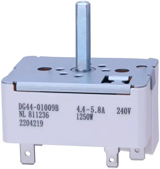 Main image of DG44-01009B Infinite Switch for Samsung 6" Electric Range Stove Cooktop | Replacement single-loop burner control rotary switch, Replaces: NL811236