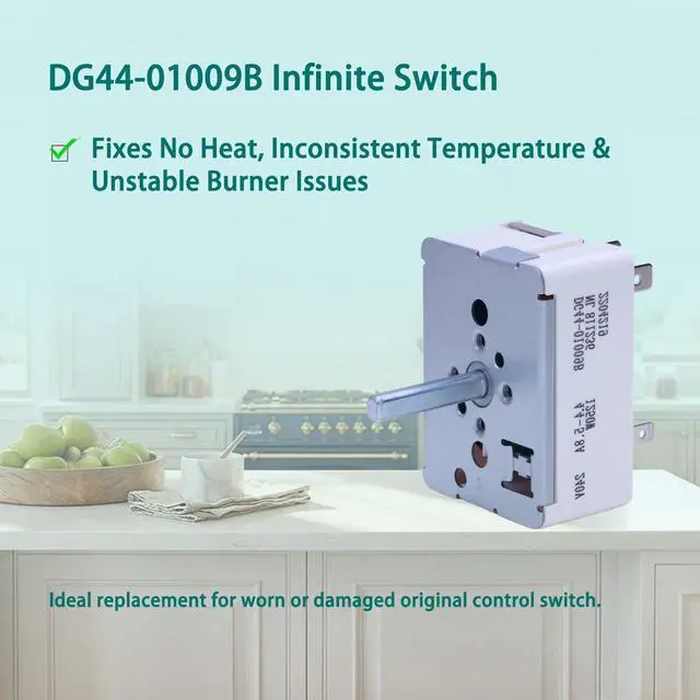 Alt view image 5 of 6 - DG44-01009B Infinite Switch for Samsung 6" Electric Range Stove Cooktop | Replacement single-loop burner control rotary switch, Replaces: NL811236