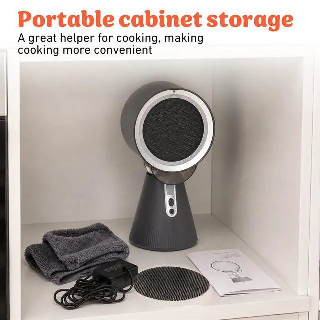 Alt view image 7 of 7 - Portable Range Hood, Countertop Kitchen Exhaust Fan with 3-Speed Suction, Adjustable 7cm Height & 45°Angle, BLDC Low Noise Portable Fume Extractor with LED Light,for Apartment RV Indoor BBQ Hot Pot