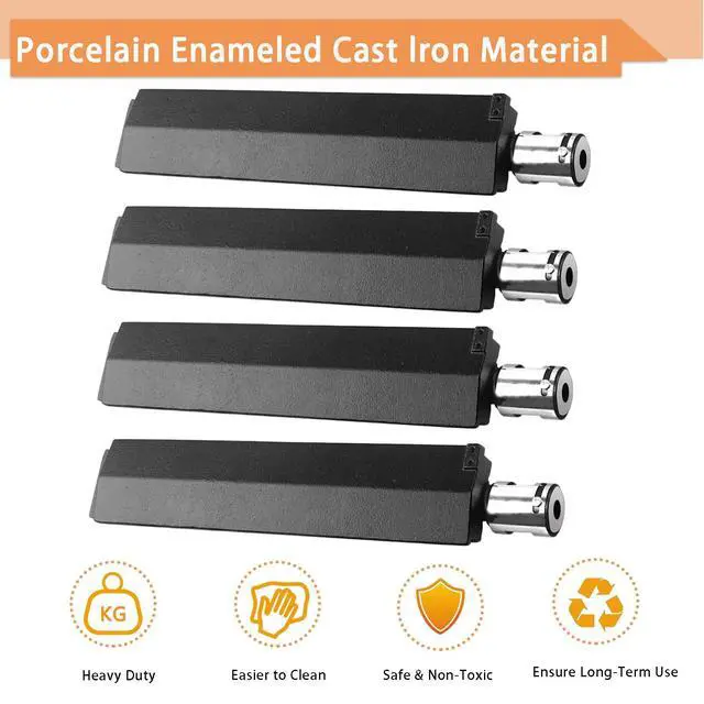 Alt view image 4 of 7 - SBGA79A Burner for Master Forge BG1793B-A BG179A BG1793B-A BG179A | Cast Iron Grill Burner Tube Replacement, 4 Pack Grill Burner, 16 5/8" x 3"