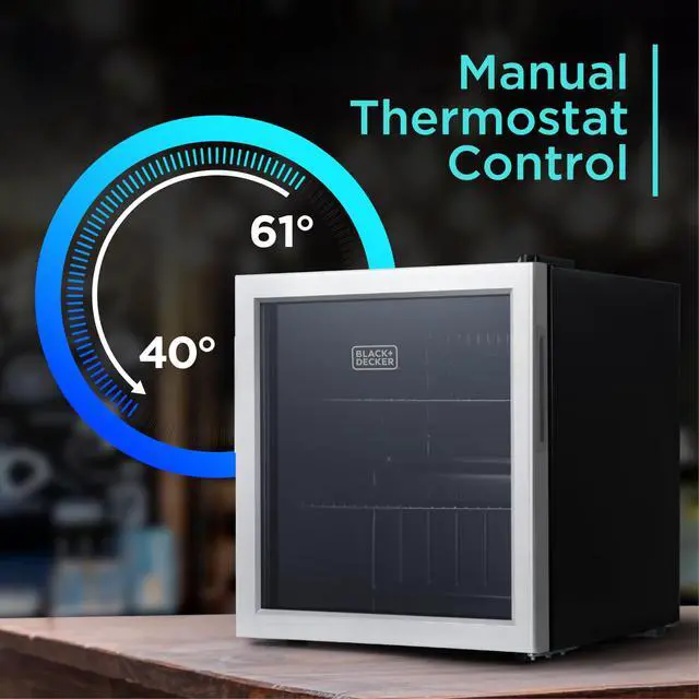 Alt view image 4 of 7 - 1.7 Cu. Ft. Beverage Cooler, BDB16HS | Beverage Fridge with Double Pane Glass Door, Drink Fridge with 63-Can Capacity for Home Bar, Home Office and More