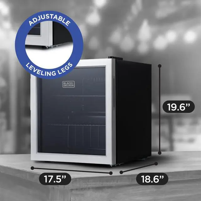 Alt view image 7 of 7 - 1.7 Cu. Ft. Beverage Cooler, BDB16HS | Beverage Fridge with Double Pane Glass Door, Drink Fridge with 63-Can Capacity for Home Bar, Home Office and More