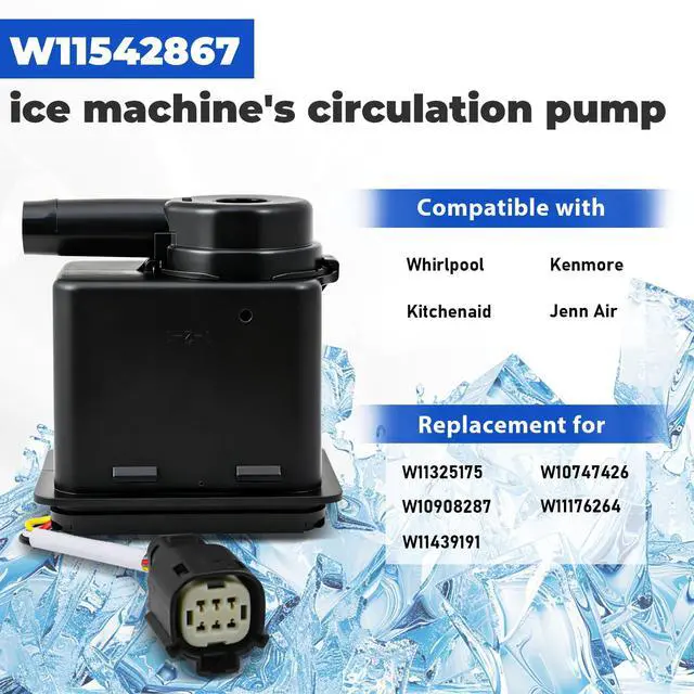 Alt view image 3 of 7 - W11542867 Ice Maker Circulation Pump, Ice Maker Water Pump Compatible with kitchenaid whirlpool jennair kenmore, Recirculating Pump Replaces W11176264 W11325175 W10747426 W11439191 W10908287