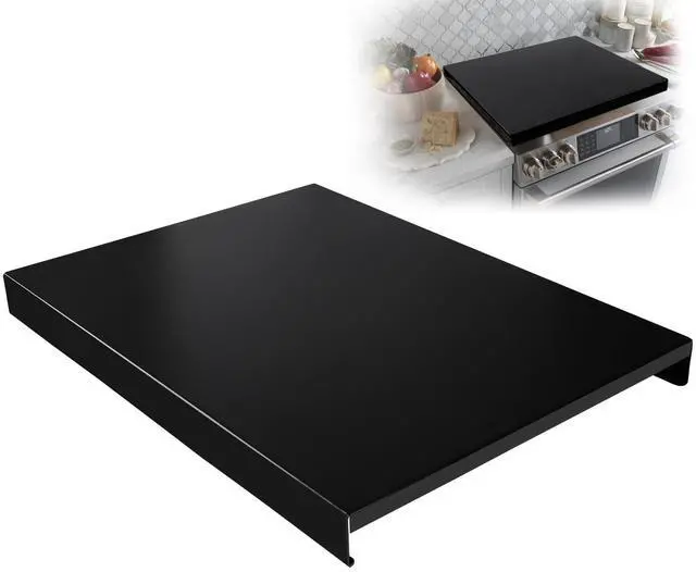 Main image of Gas Noodle Board Stove Cover: Gas Stove Top Cover Stainless Steel, Gas Stove Cover Board for Gas and Electric Stove Range Expanding Kitchen Space, Black, Large Size 30"x 22"x2.6"