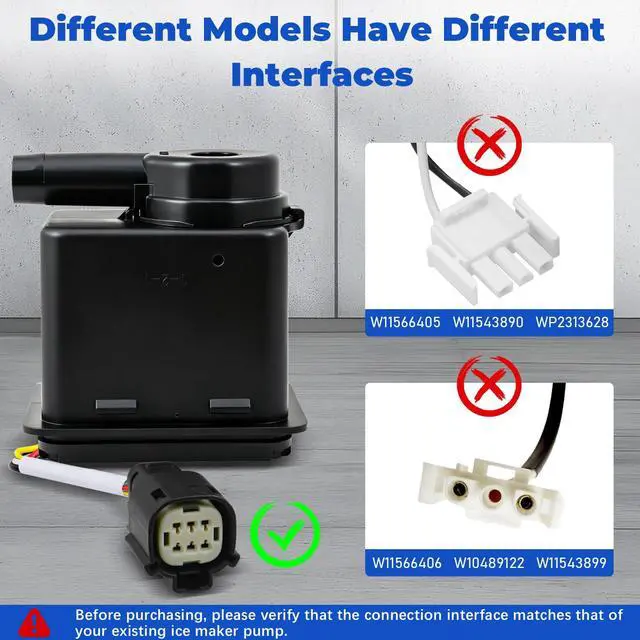 Alt view image 5 of 7 - W11542867 Ice Maker Circulation Pump, Ice Maker Water Pump Compatible with kitchenaid whirlpool jennair kenmore, Recirculating Pump Replaces W11176264 W11325175 W10747426 W11439191 W10908287