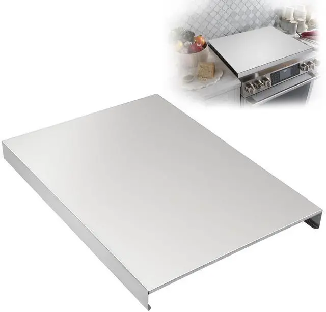 Main image of Gas Noodle Board Stove Cover: Gas Stove Top Cover Stainless Steel, Gas Stove Cover Board for Gas and Electric Stove Range Expanding Kitchen Space, Sliver, Large Size 30"x 22"x2.6"