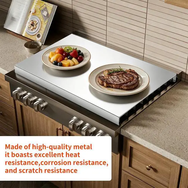 Alt view image 4 of 7 - Gas Noodle Board Stove Cover: Gas Stove Top Cover Stainless Steel, Gas Stove Cover Board for Gas and Electric Stove Range Expanding Kitchen Space, Sliver, Large Size 30"x 22"x2.6"