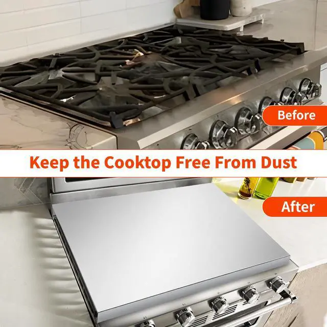 Alt view image 3 of 7 - Gas Noodle Board Stove Cover: Gas Stove Top Cover Stainless Steel, Gas Stove Cover Board for Gas and Electric Stove Range Expanding Kitchen Space, Sliver, Large Size 30"x 22"x2.6"
