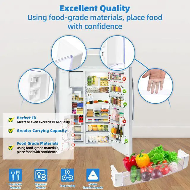 Alt view image 6 of 7 - WR71X25602 Refrigerator Door Shelf Bin Compatible With GE Refrigerator Parts Shelf, WR71X25602 Door Bin Replace Parts WR71X10410 PS11721935 AP5985814 Fridge Left Door Bin