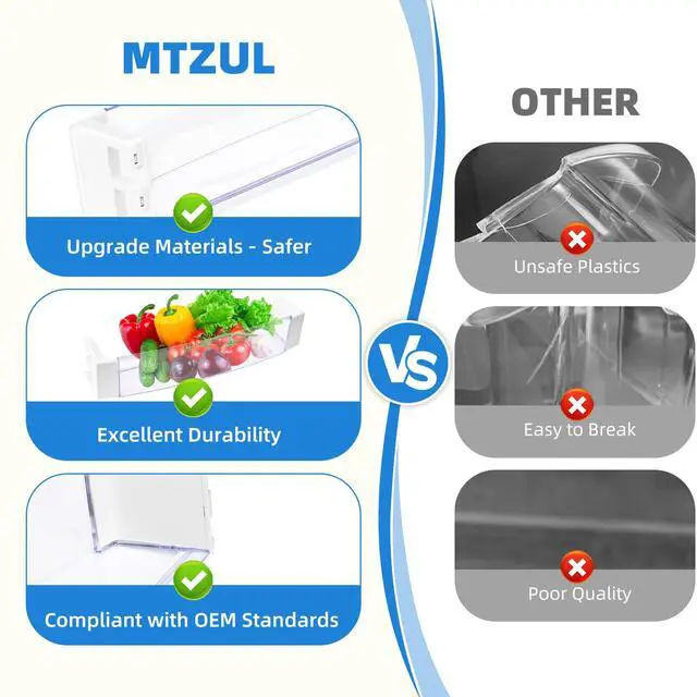 Alt view image 7 of 7 - WR71X25602 Refrigerator Door Shelf Bin Compatible With GE Refrigerator Parts Shelf, WR71X25602 Door Bin Replace Parts WR71X10410 PS11721935 AP5985814 Fridge Left Door Bin