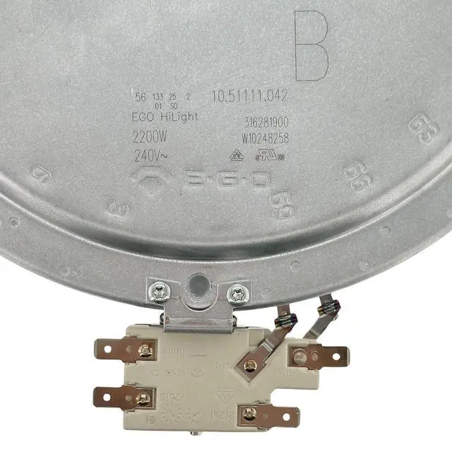 Alt view image 5 of 5 - W10823697, W10823707 Range Cooktop 8" Radiant Surface Element Burner 2200watt OEM Replacement Parts, Replaces 316281900, W10248258, 318198834, 903118-9010