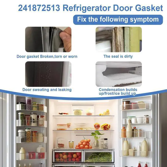 Alt view image 3 of 7 - 241872513 Refrigerator Door Gasket Compatible with Frigidaire Kenmore Gibson Freezer Door Gasket Seal Replace 240370906 240390701 240514606 240514608 240542106 240542118